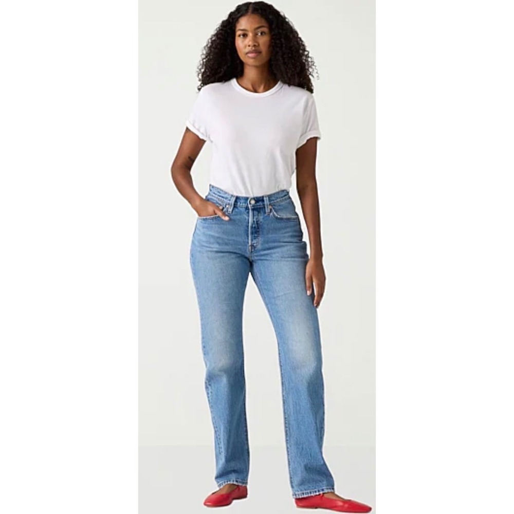 Levis 501 Curve Womens High Rise Straight Leg Jeans Blue Denim Size 32x30